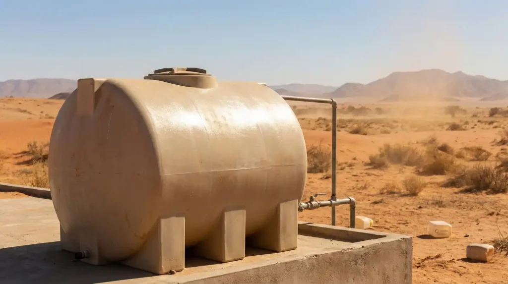 water tank in desert