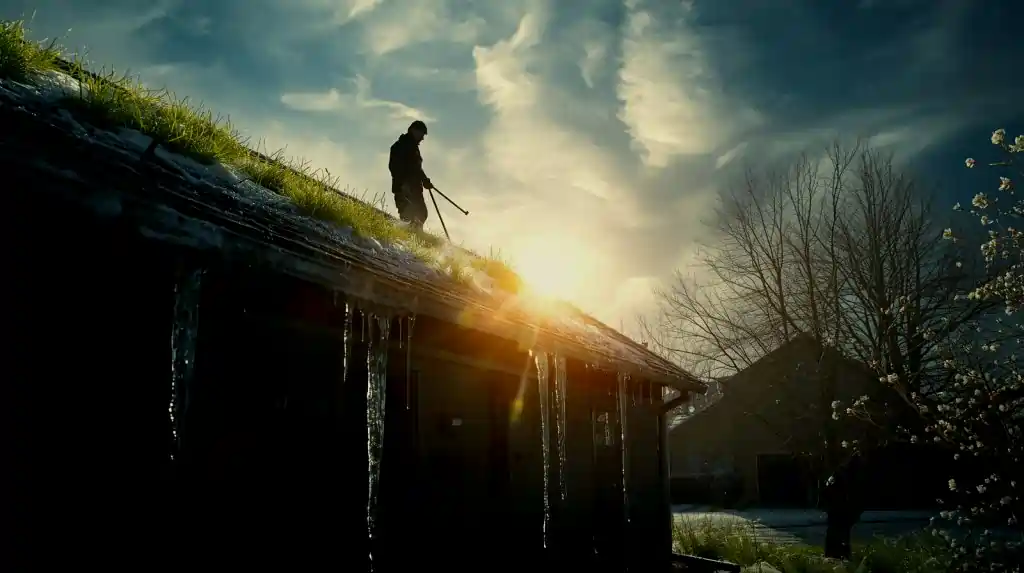 man in the roof